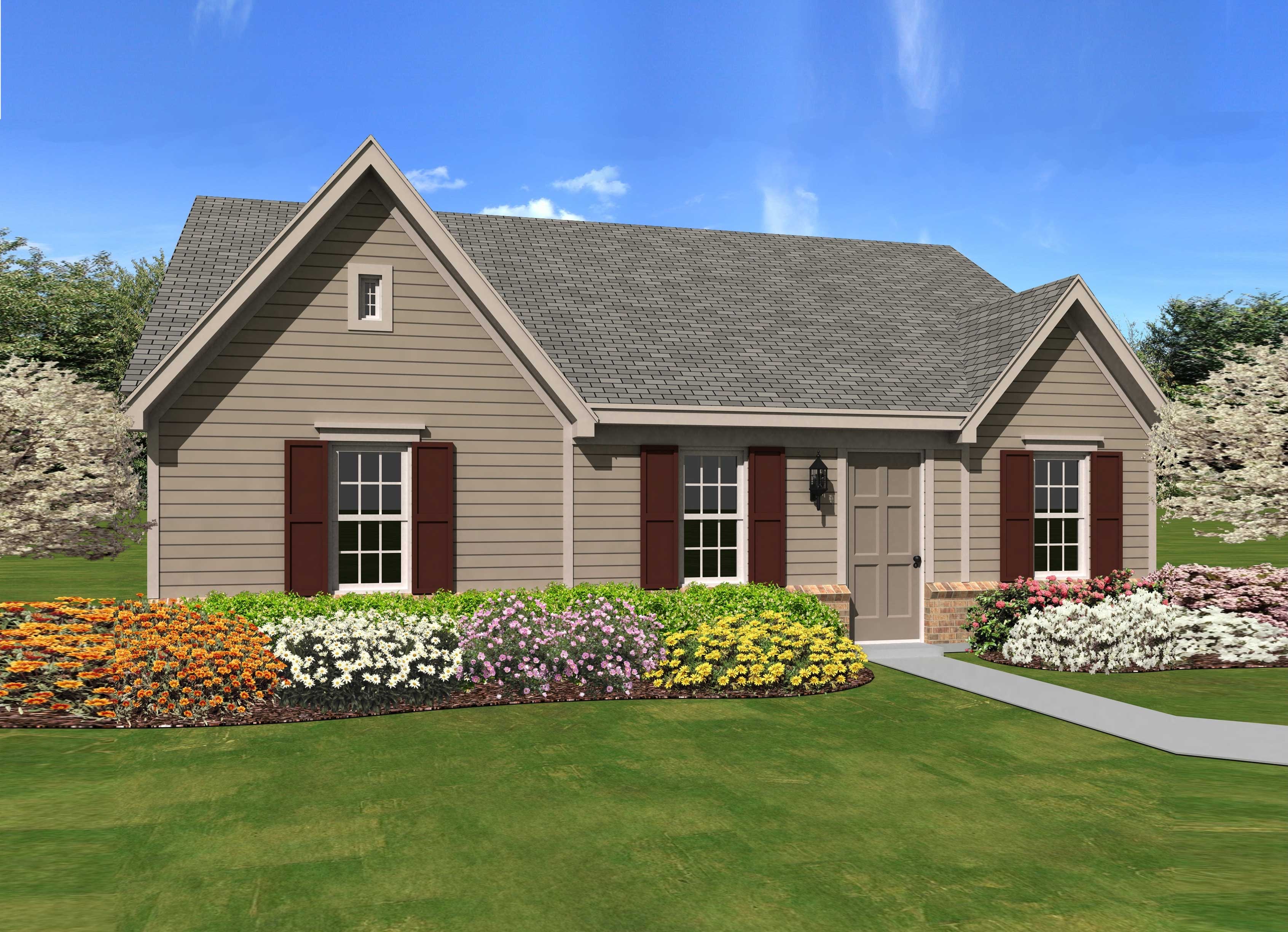 Front view of Small House Plans home (ThePlanCollection: House Plan #170-1417)