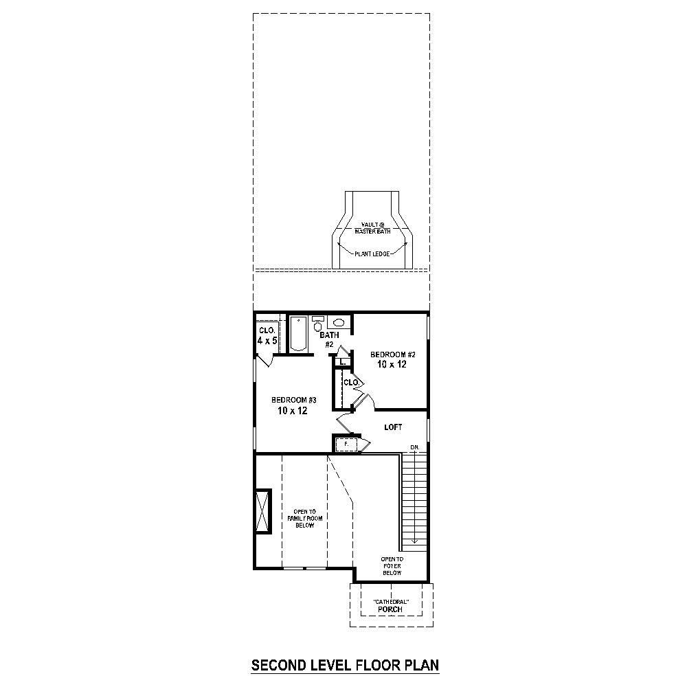 Floor Plan Second Story of Vacation Homes Plan #170-1424