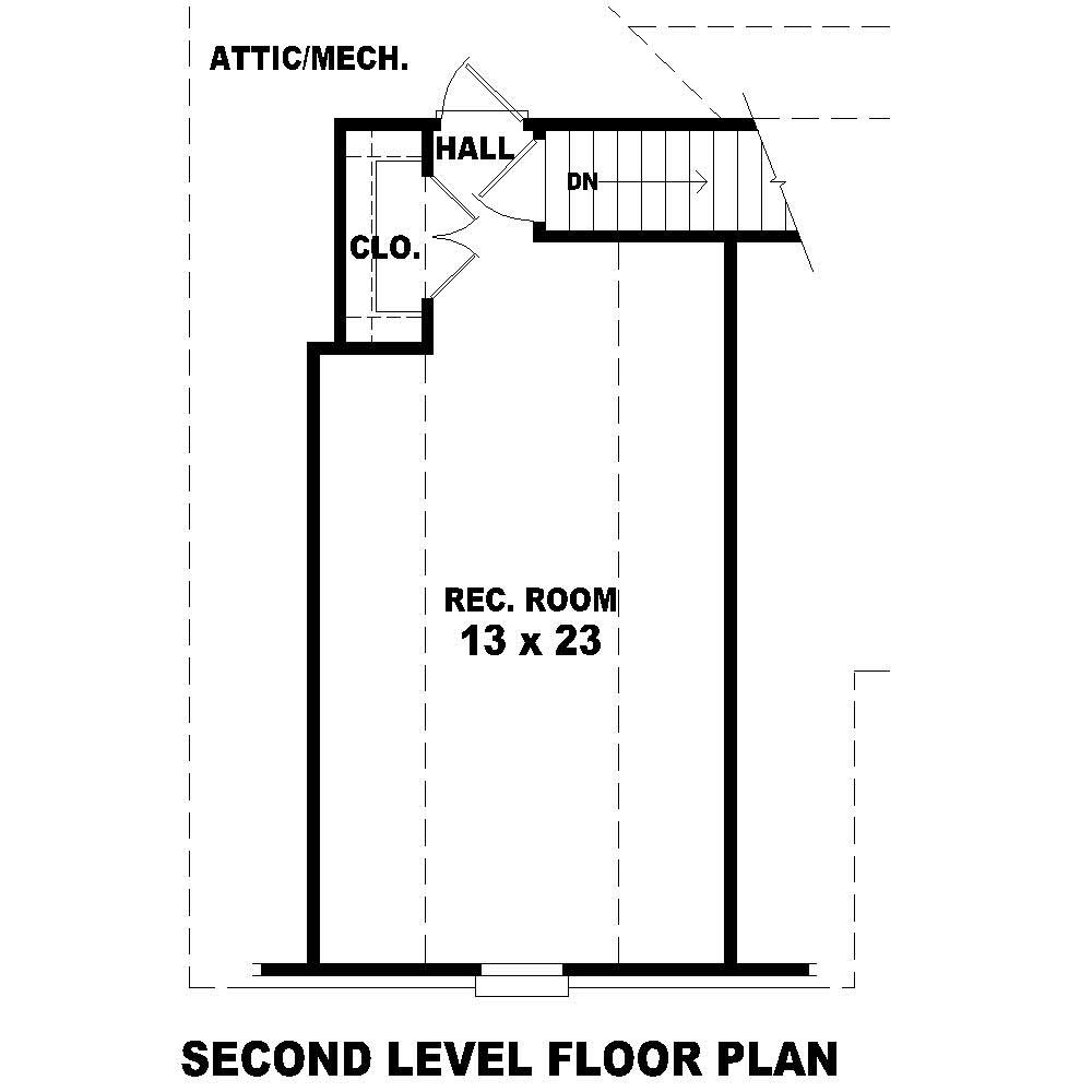 Floor Plan Second Story of Country Plan #170-1439