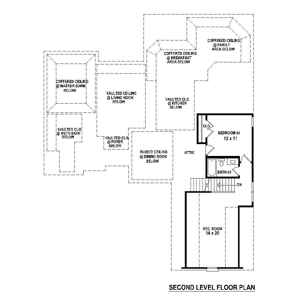 Floor Plan Second Story of Cape Cod Plan #170-1455