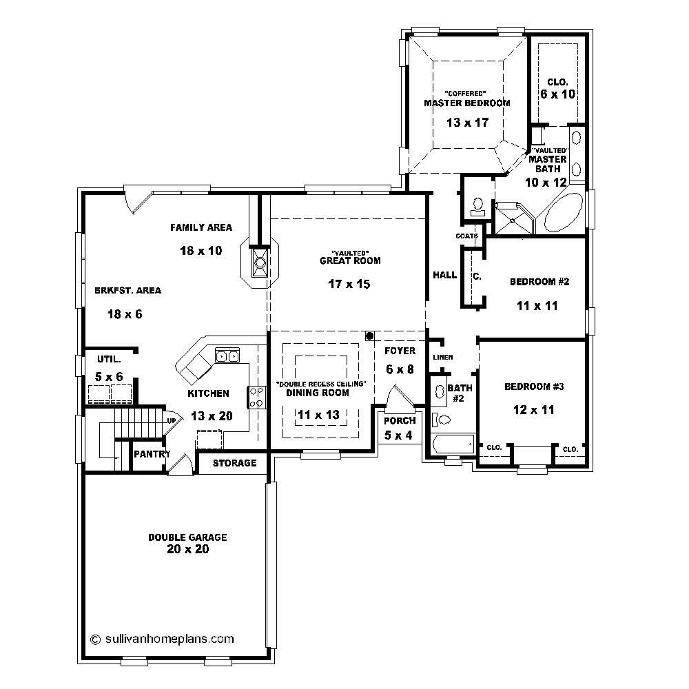Floor Plan First Story of Cape Cod Plan #170-1466
