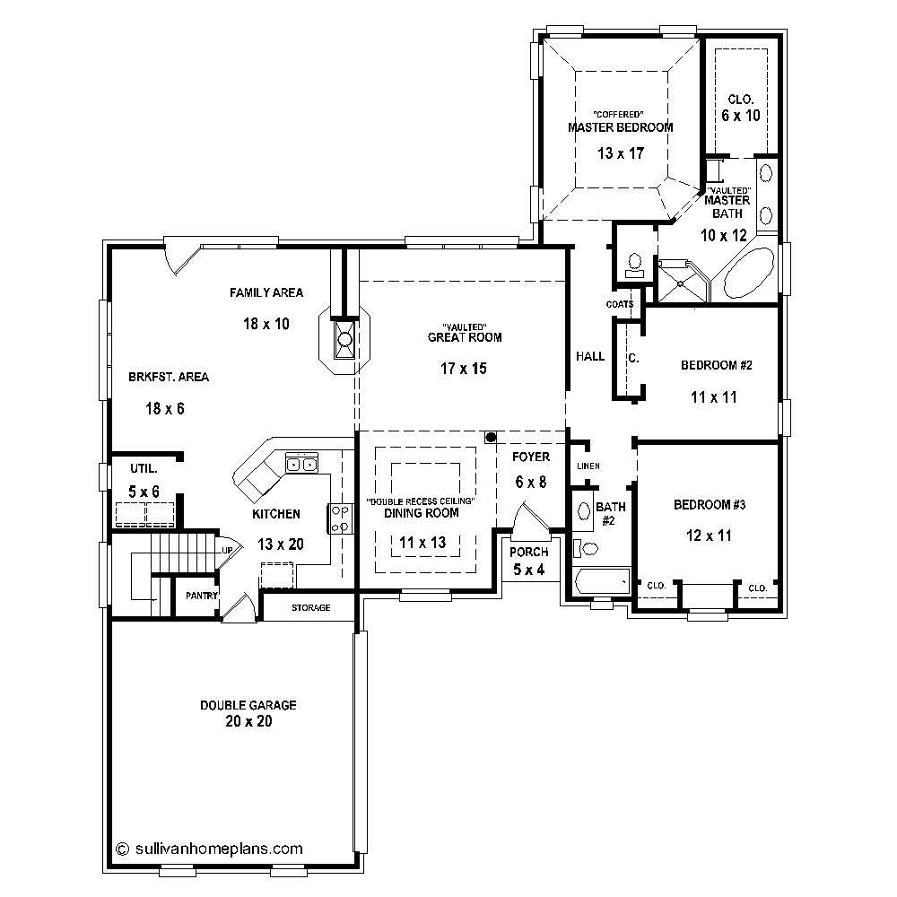 Floor Plan First Story of Cape Cod Plan #170-1470