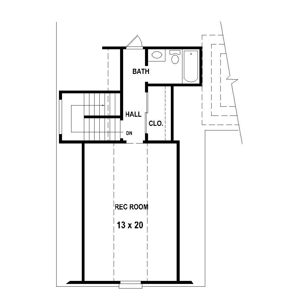 Floor Plan Second Story of Cape Cod Plan #170-1470