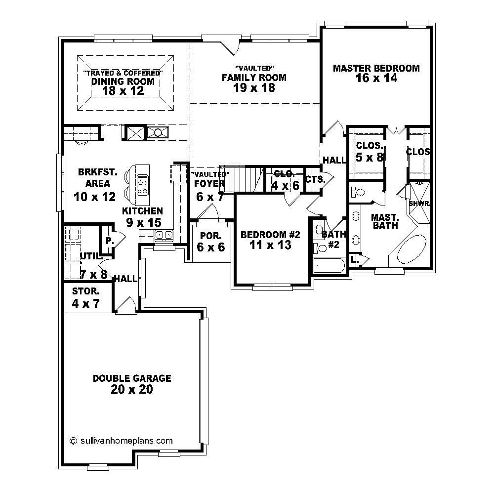 Floor Plan First Story of French Plan #170-1472