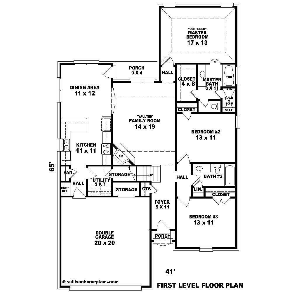 Floor Plan First Story of Country Plan #170-1473