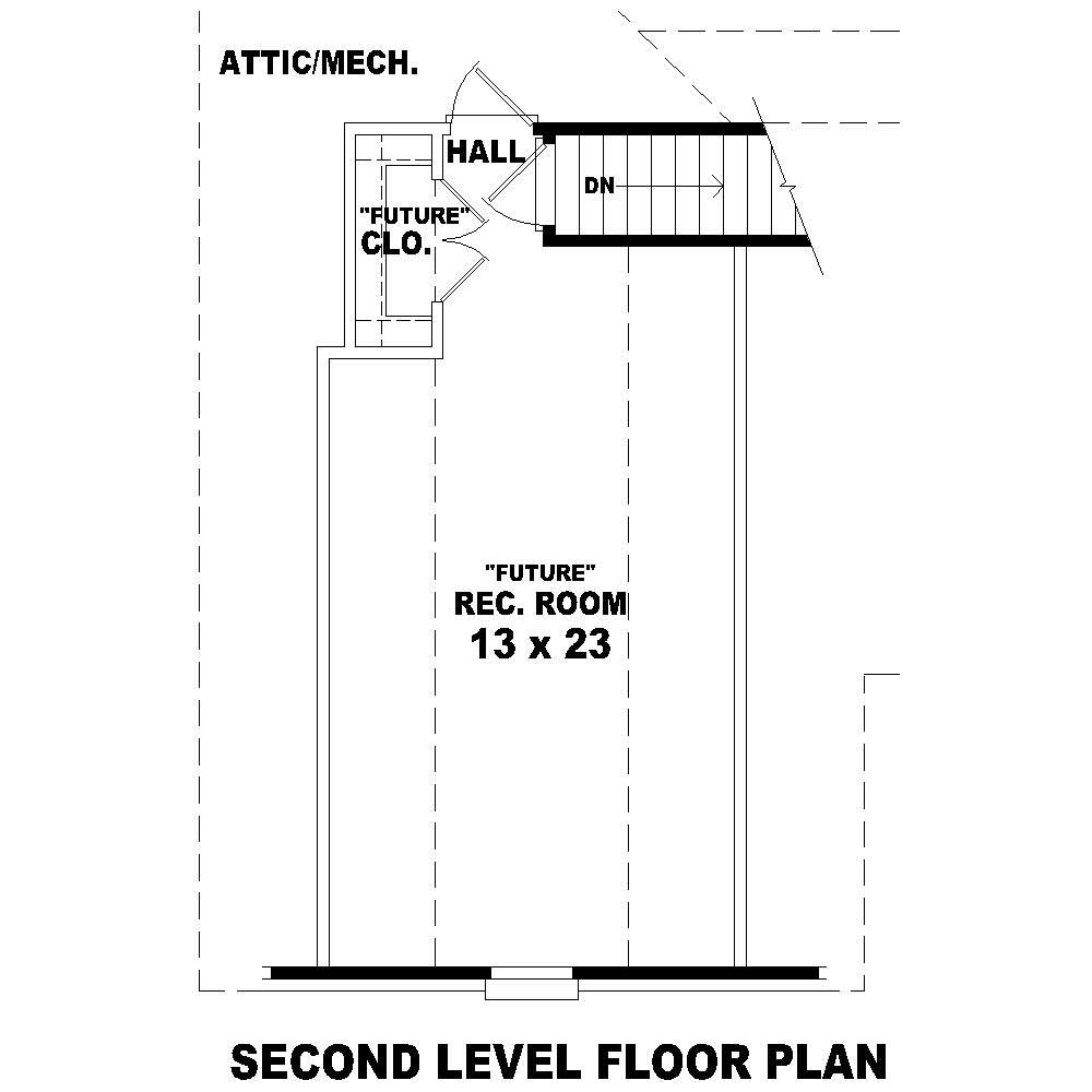 Floor Plan Second Story of Country Plan #170-1473