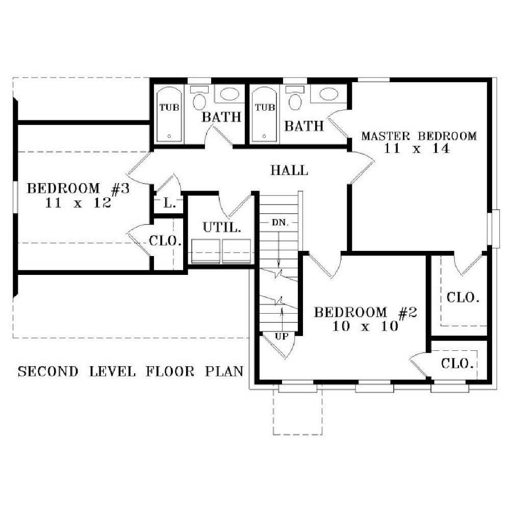 Floor Plan Second Story of Small House Plans #170-1476