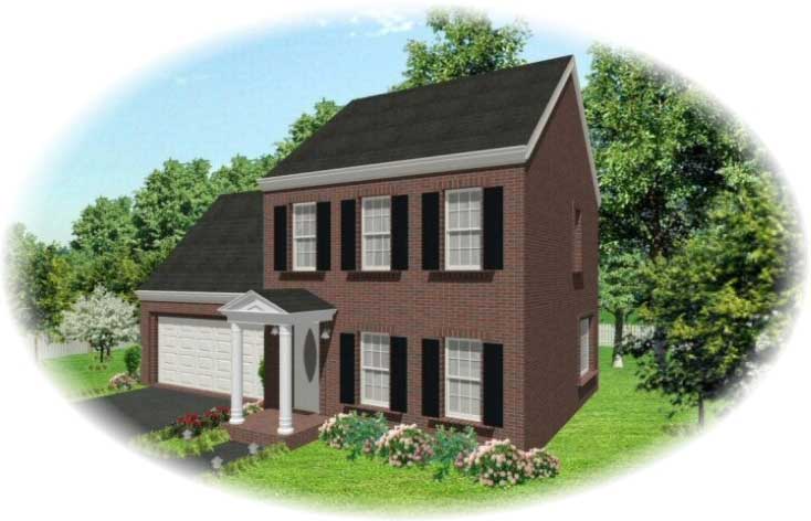 Front view of Small home (ThePlanCollection: House Plan #170-1476)