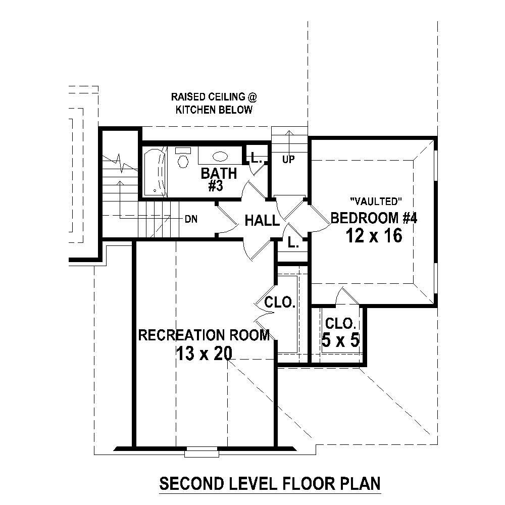 Floor Plan Second Story of Country Plan #170-1486