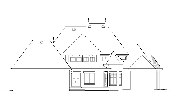 Home Plan Rear Elevation of this 4-Bedroom,3880 Sq Ft Plan -170-1496