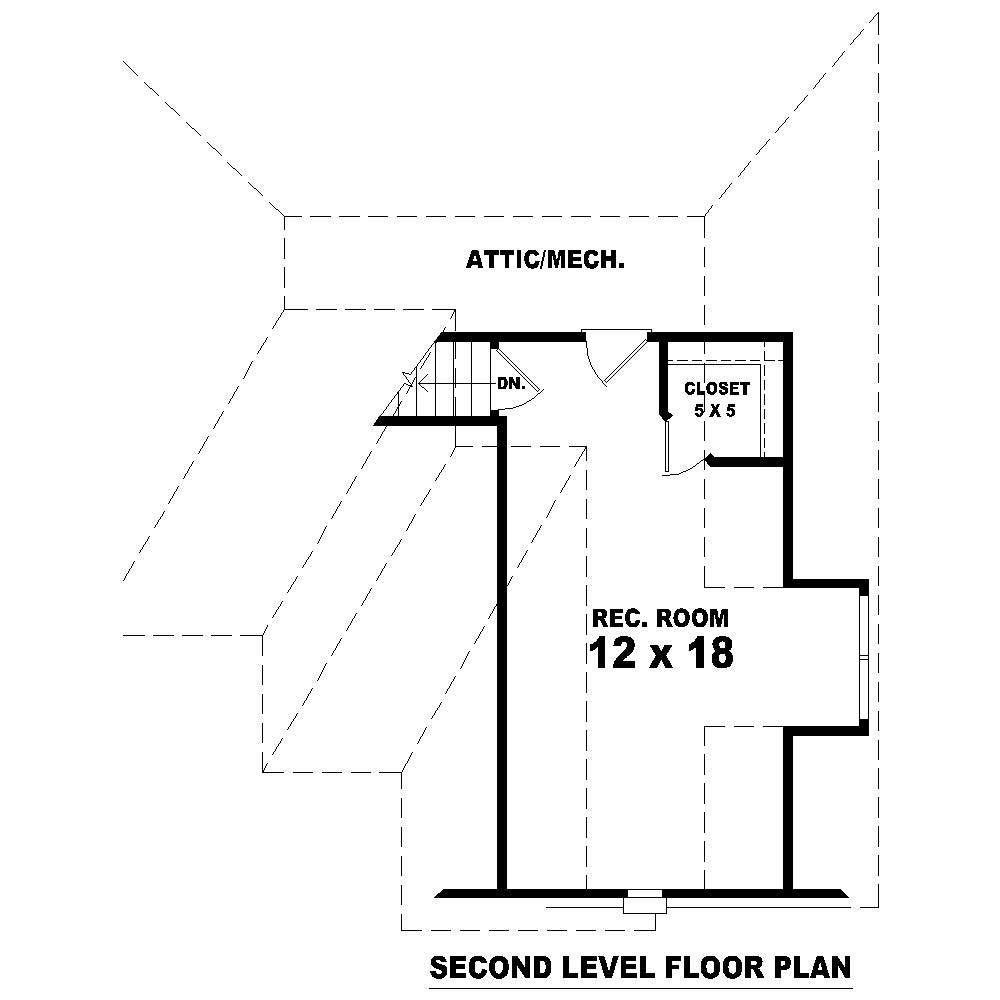 Floor Plan Second Story of Cape Cod Plan #170-1501
