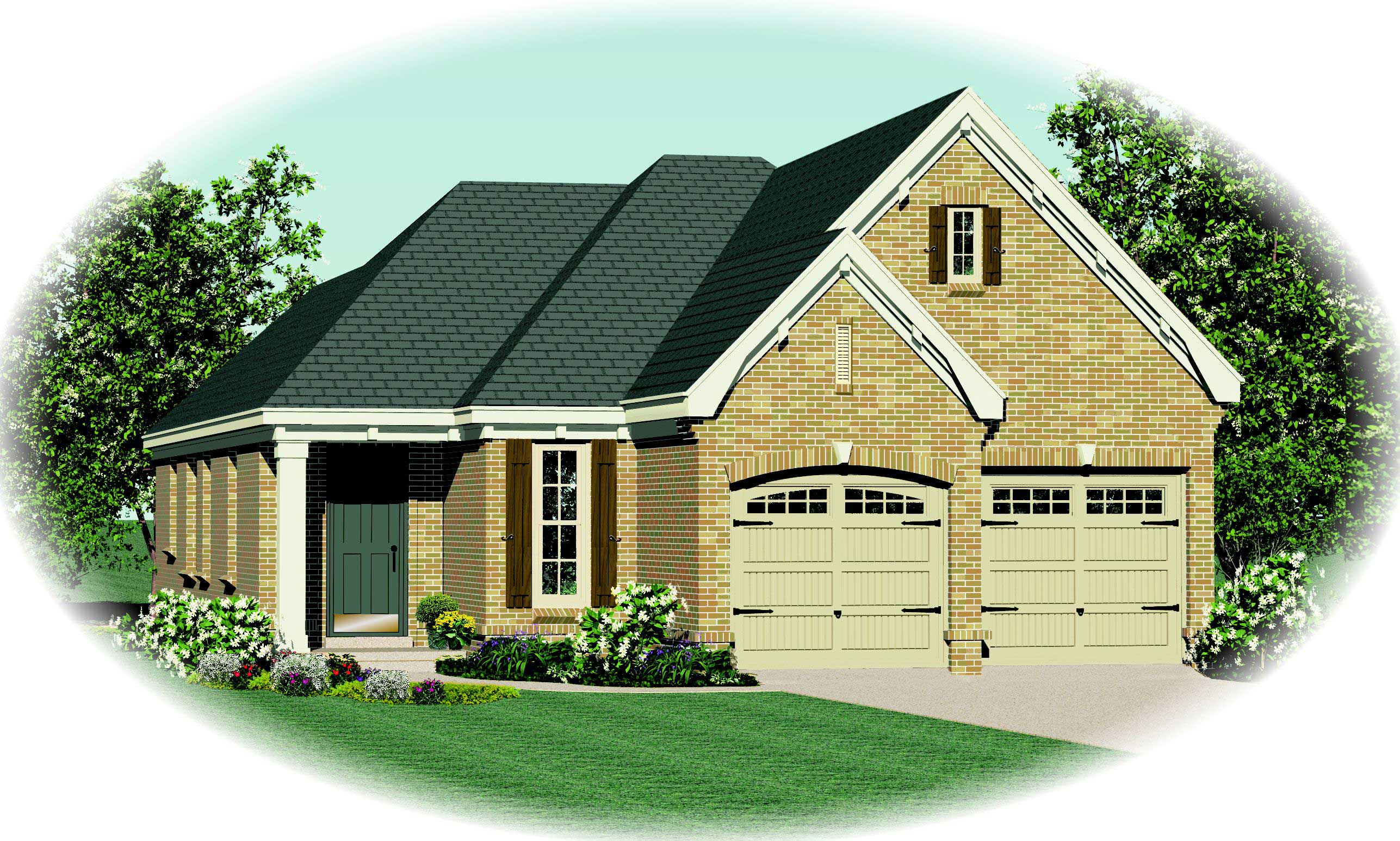 Front view of Cape Cod home (ThePlanCollection: House Plan #170-1501)