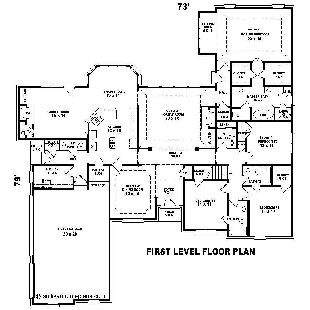 Floor Plan First Story of Country Plan #170-1502