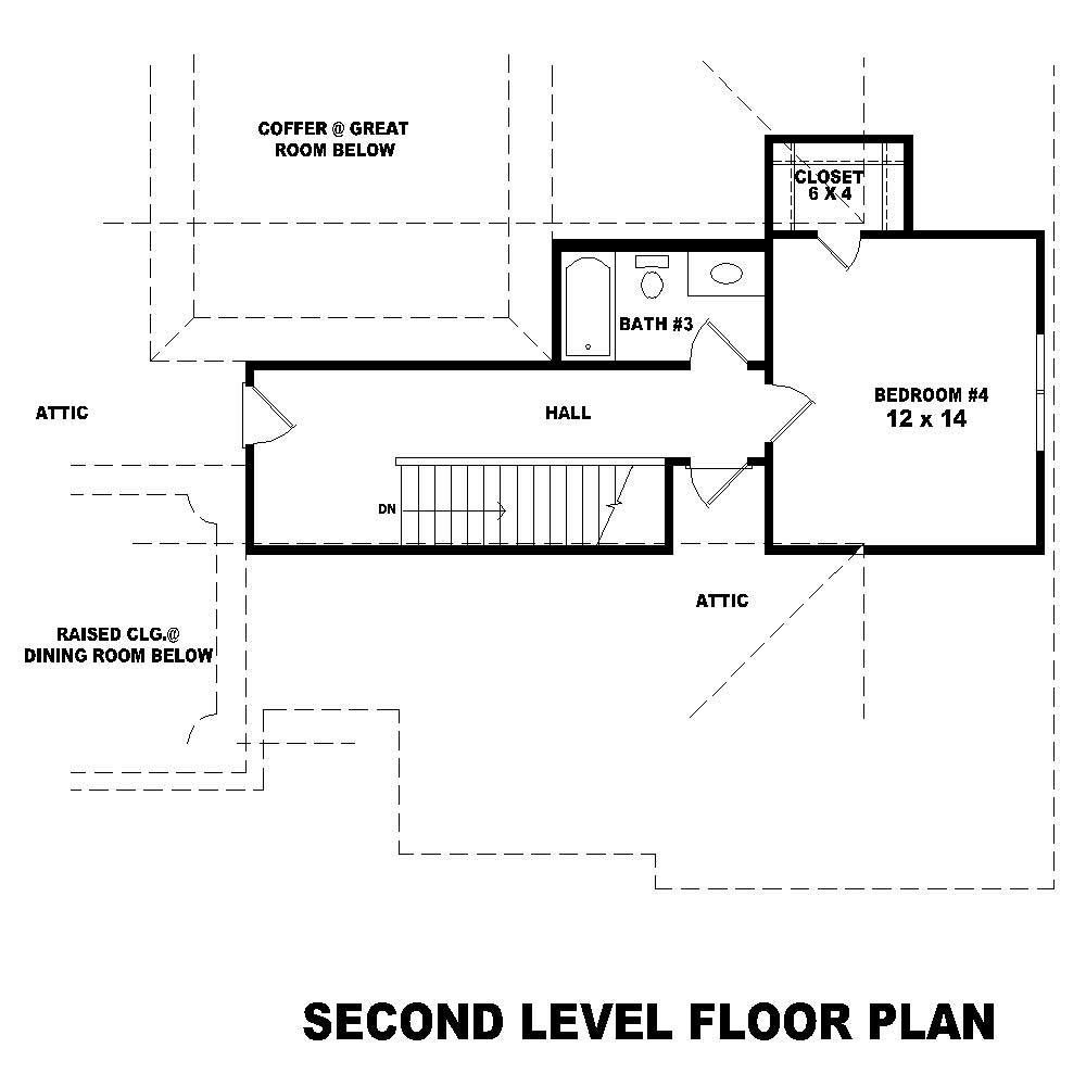 Floor Plan Second Story of Country Plan #170-1502