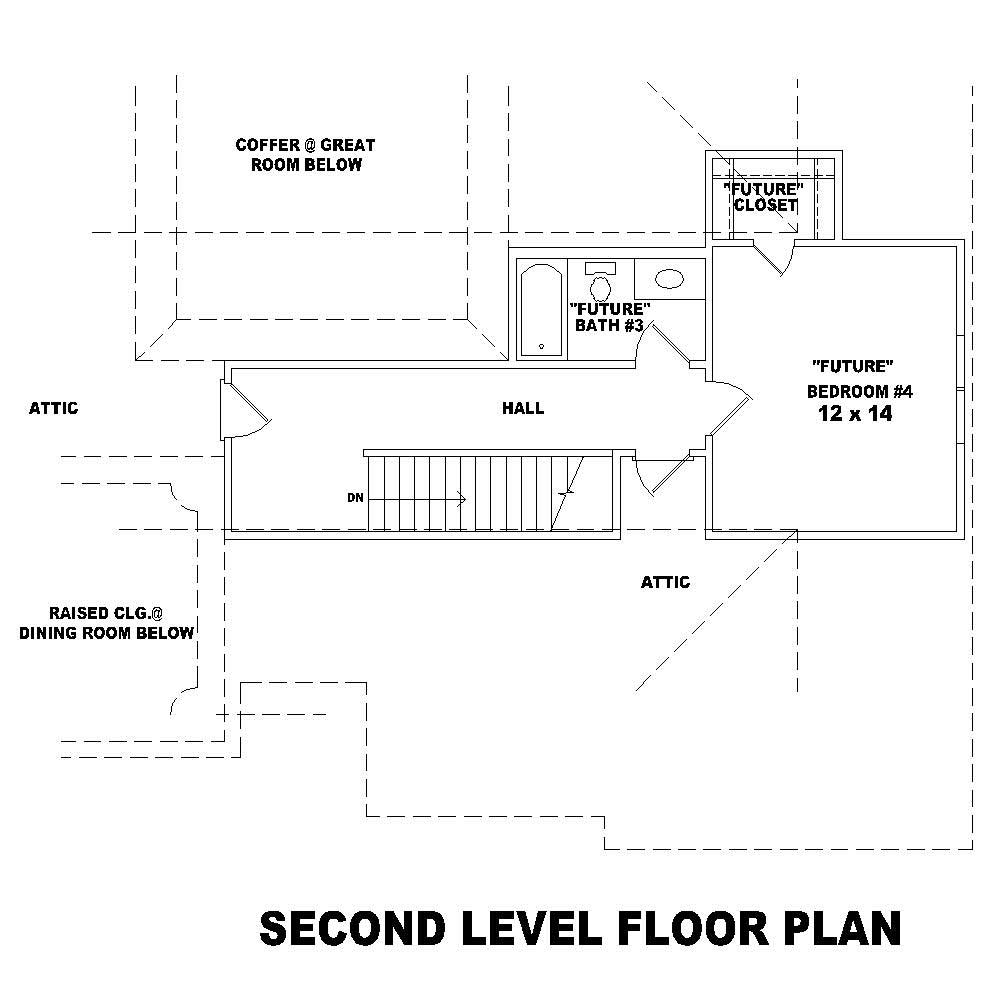 Floor Plan Second Story of Country Plan #170-1505