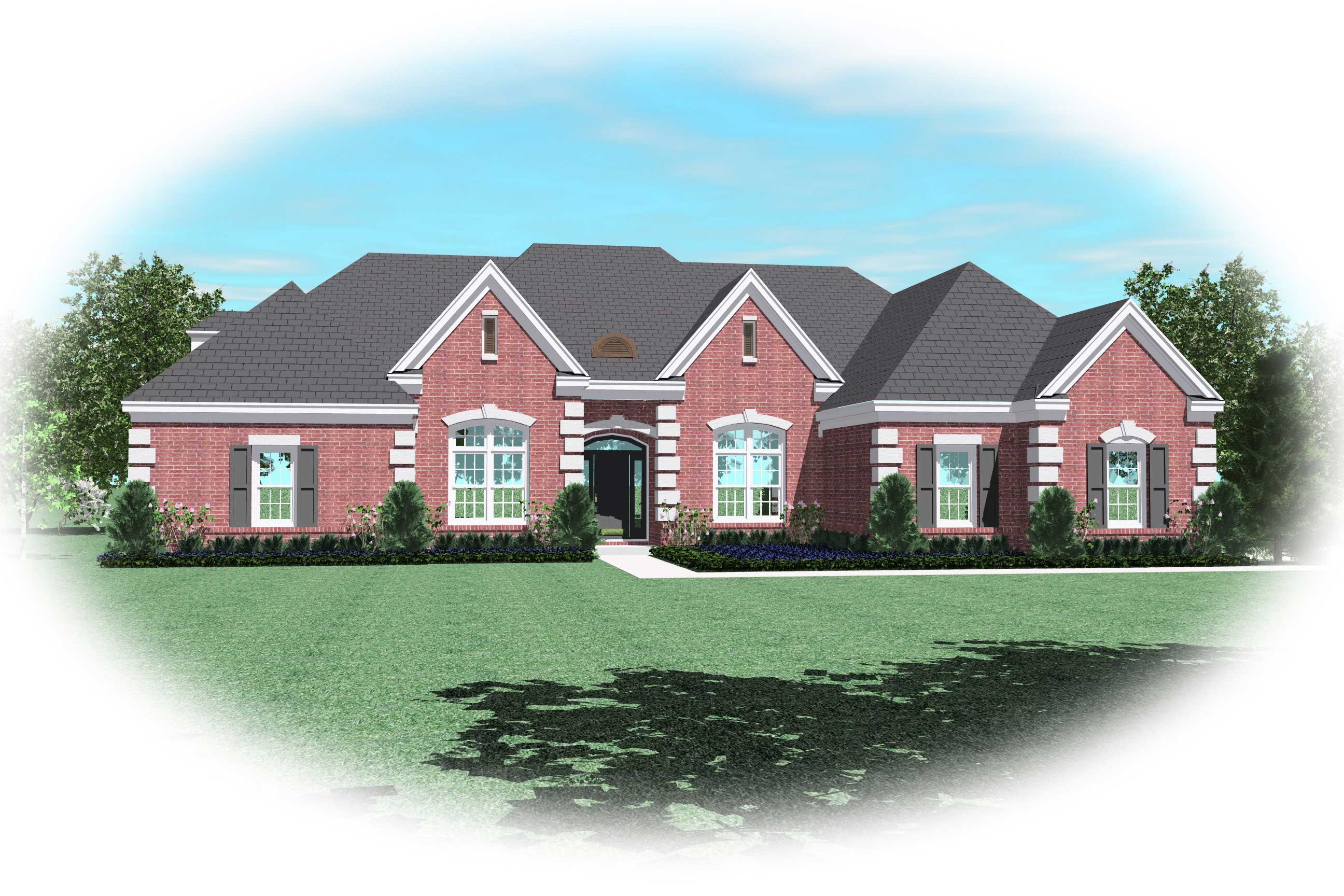 Front view of Country home (ThePlanCollection: House Plan #170-1505)