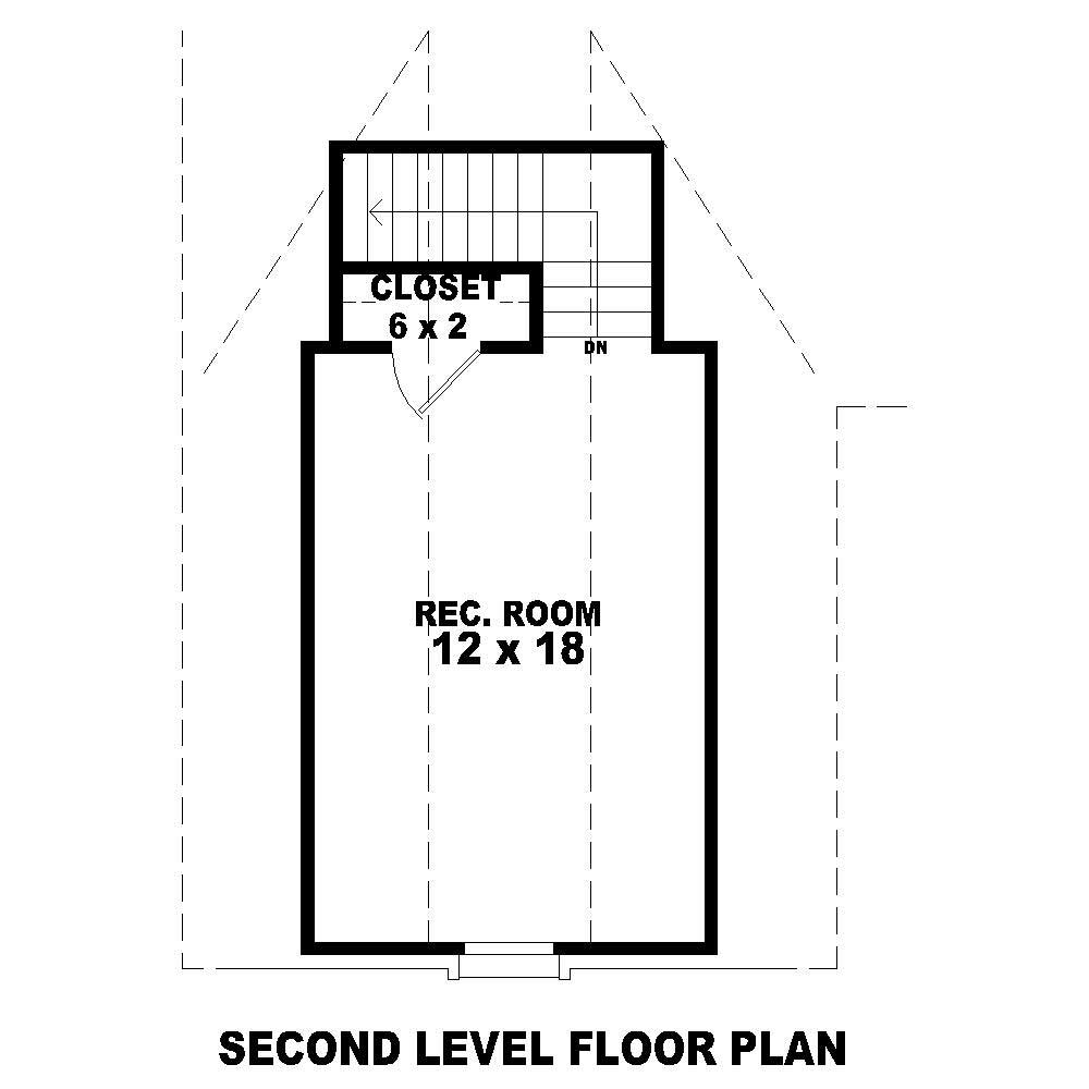 Floor Plan Second Story of Cape Cod Plan #170-1528