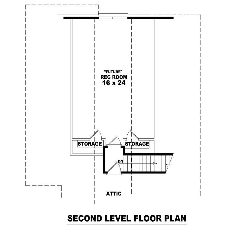 Floor Plan Second Story of Southern Plan #170-1539