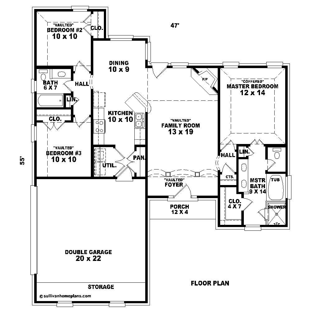 Floor Plan First Story of French Plan #170-1541