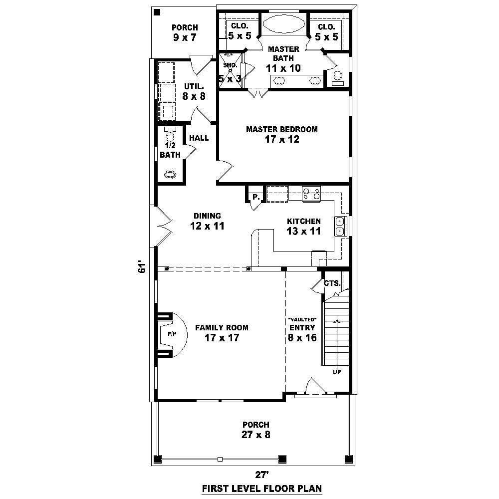 Floor Plan First Story of Cape Cod Plan #170-1558