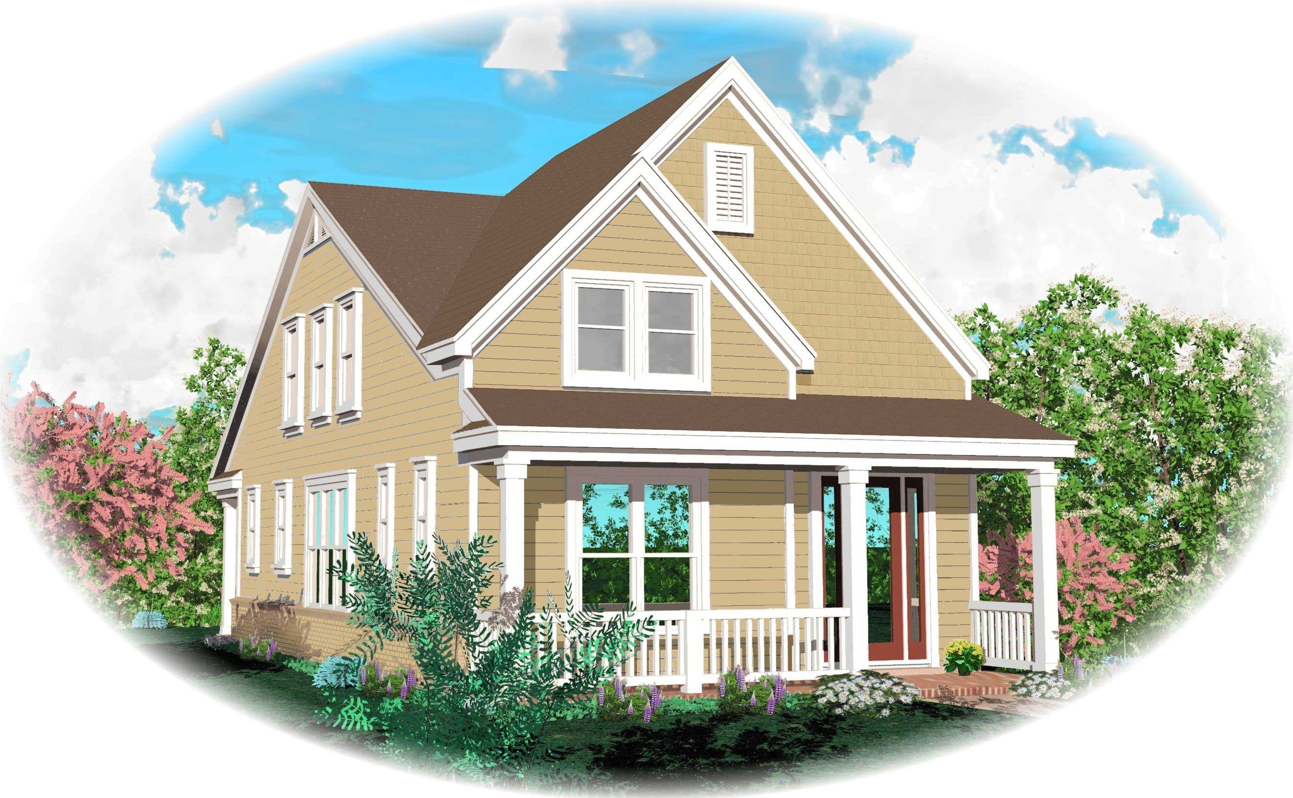 Front elevation of Cape Cod home (ThePlanCollection: House Plan #170-1559)