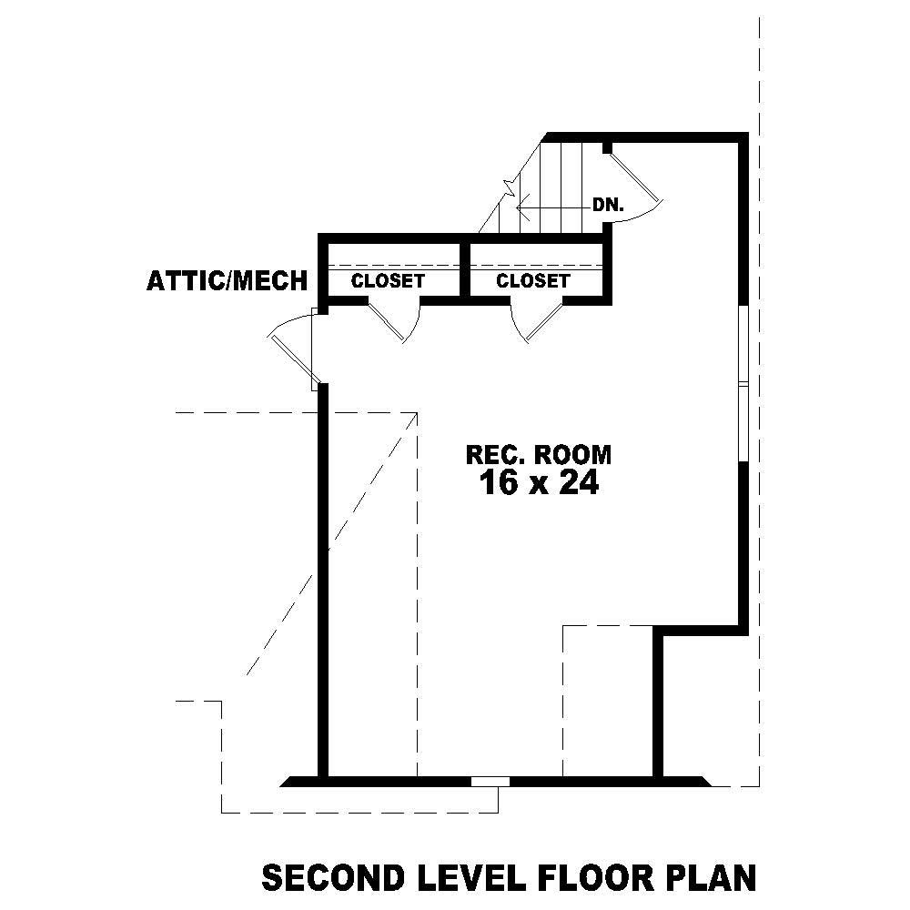 Floor Plan Second Story of Cape Cod Plan #170-1562