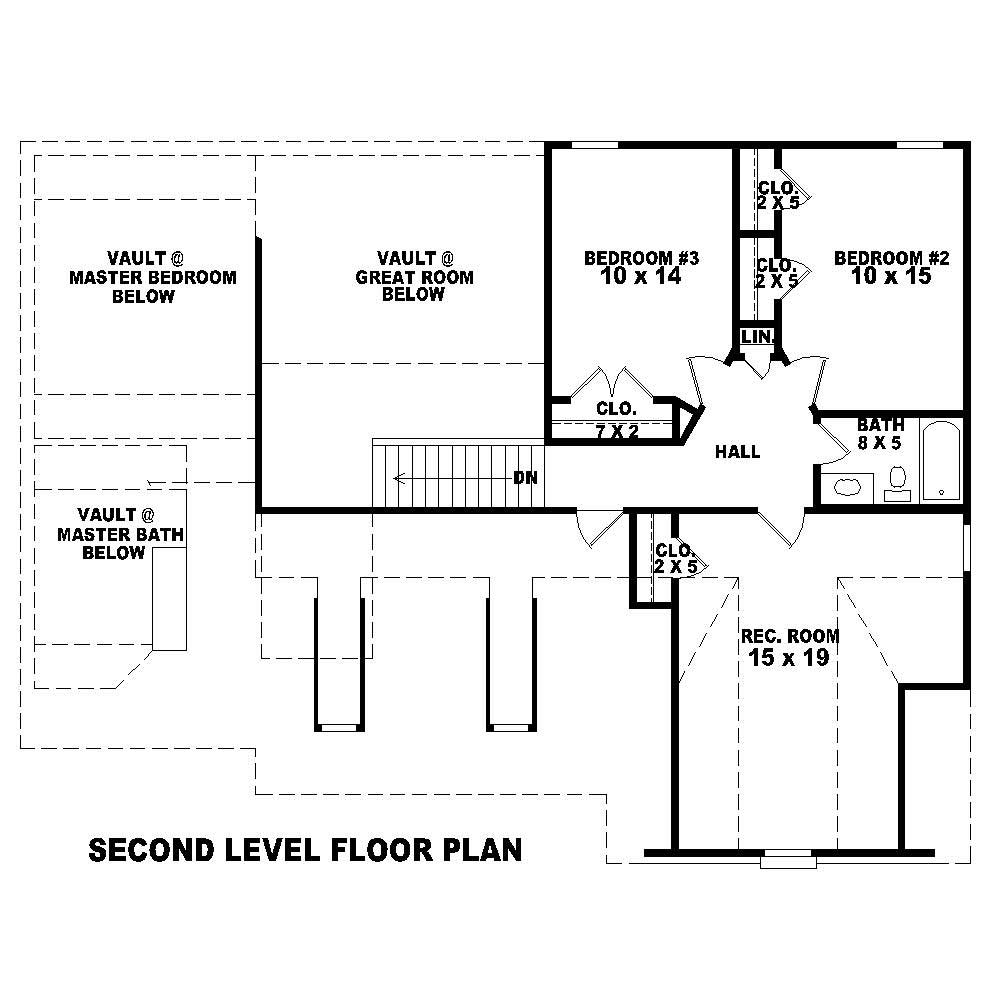 Floor Plan Second Story of Cape Cod Plan #170-1576