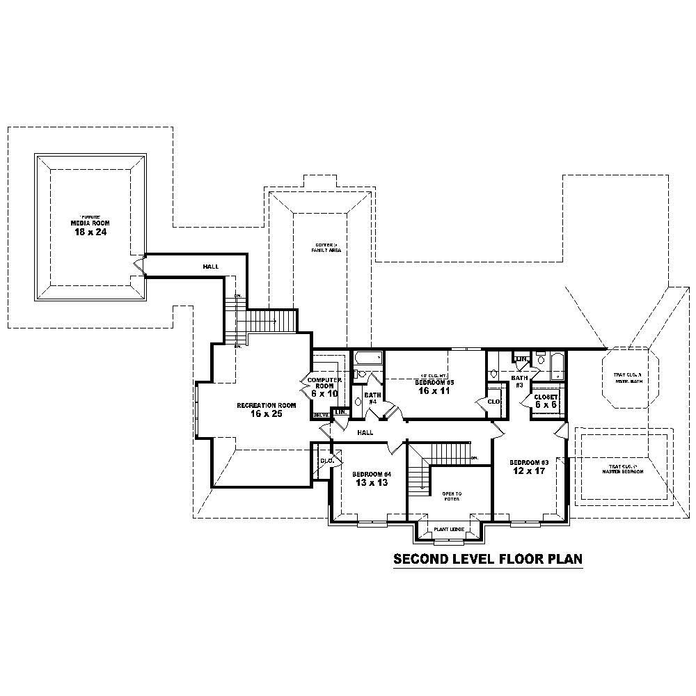 Floor Plan Second Story of French Plan #170-1579
