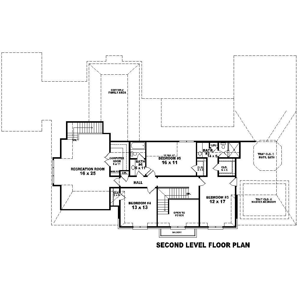 Floor Plan Second Story of Country Plan #170-1580