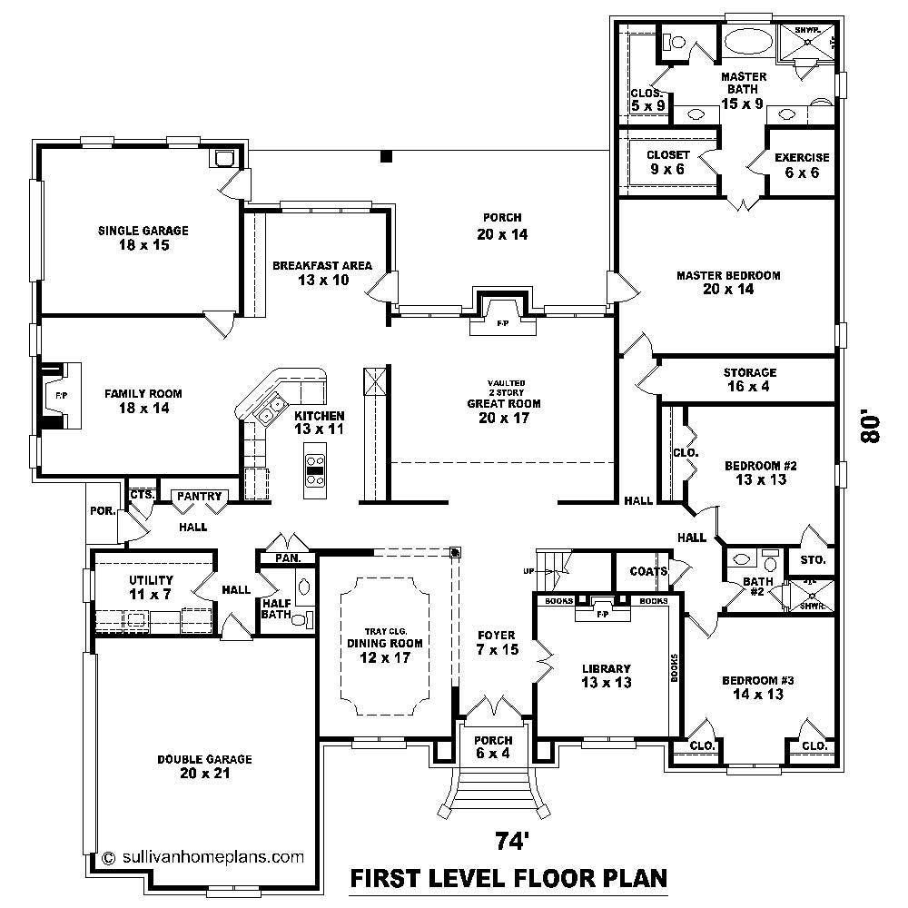 Floor Plan First Story of Luxury Plan #170-1581
