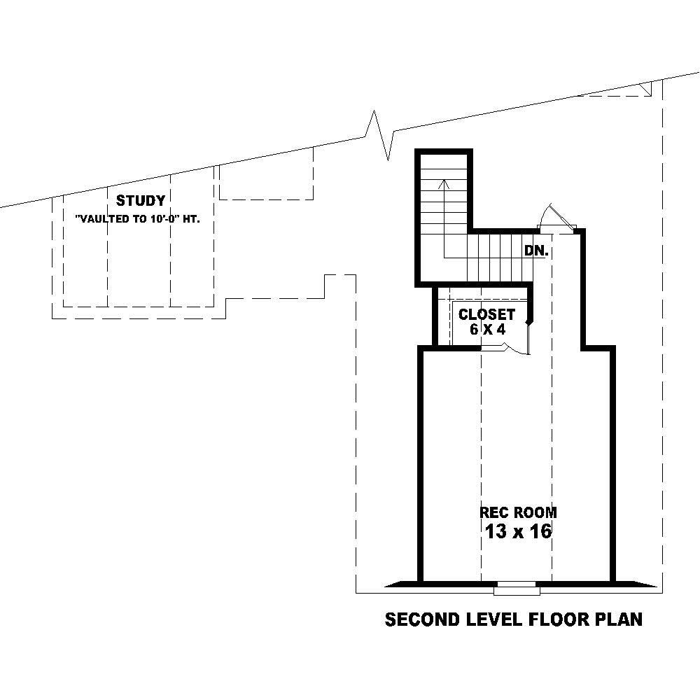 Floor Plan Second Story of Cape Cod Plan #170-1604