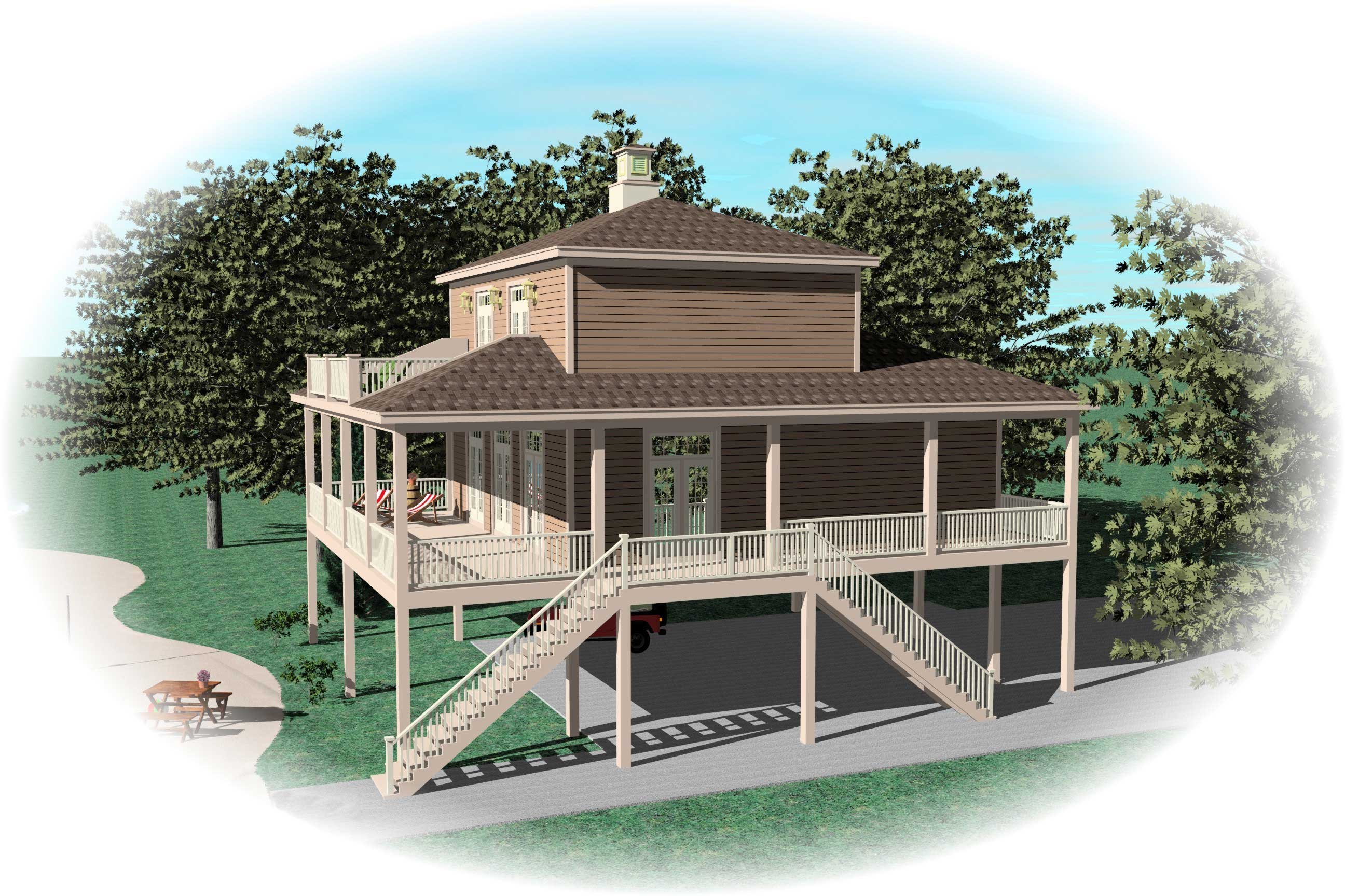 Home Plan Right Elevation of this 3-Bedroom,1731 Sq Ft Plan -170-1615