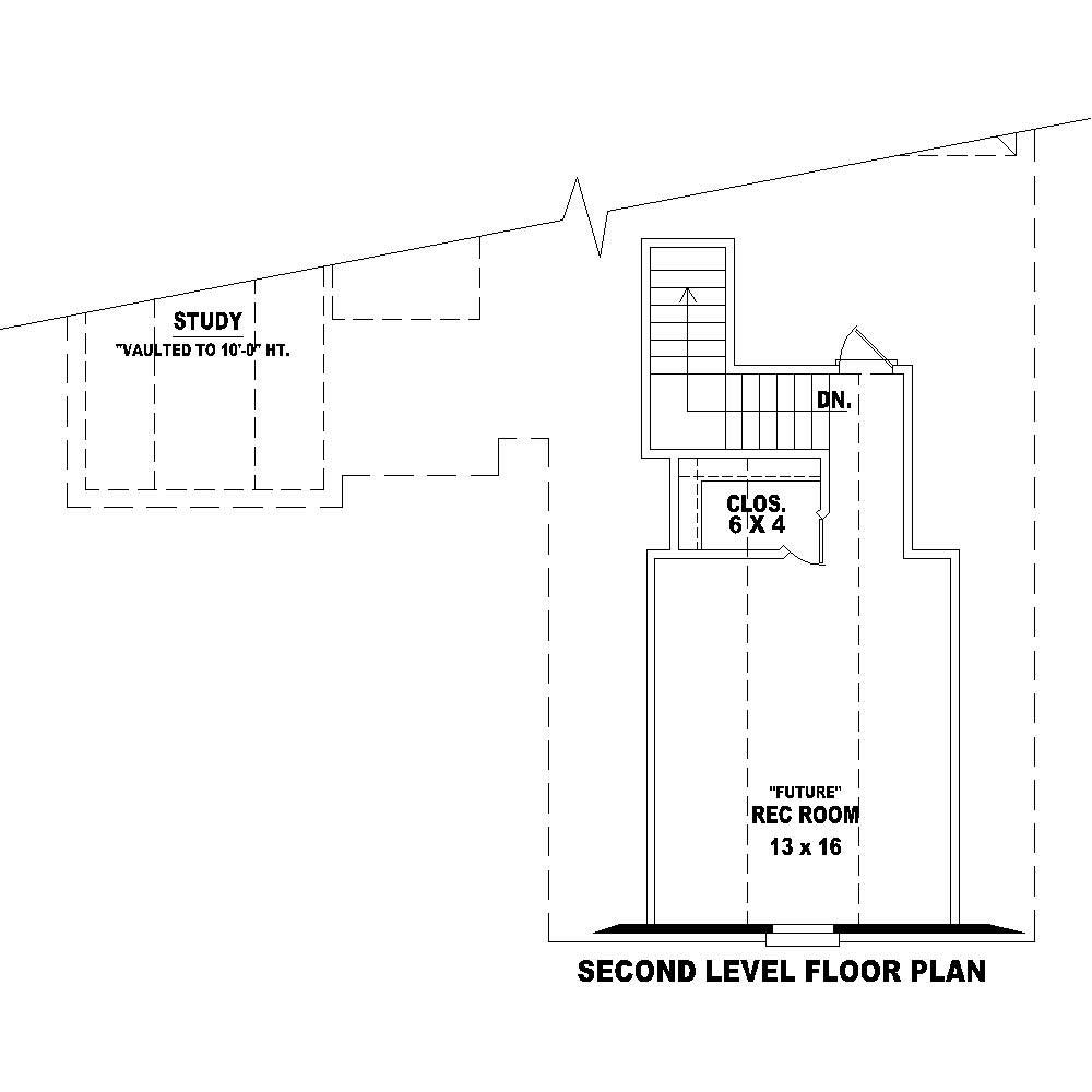 Floor Plan Second Story of French Plan #170-1618