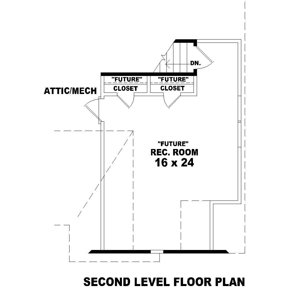Floor Plan Second Story of Country Plan #170-1633