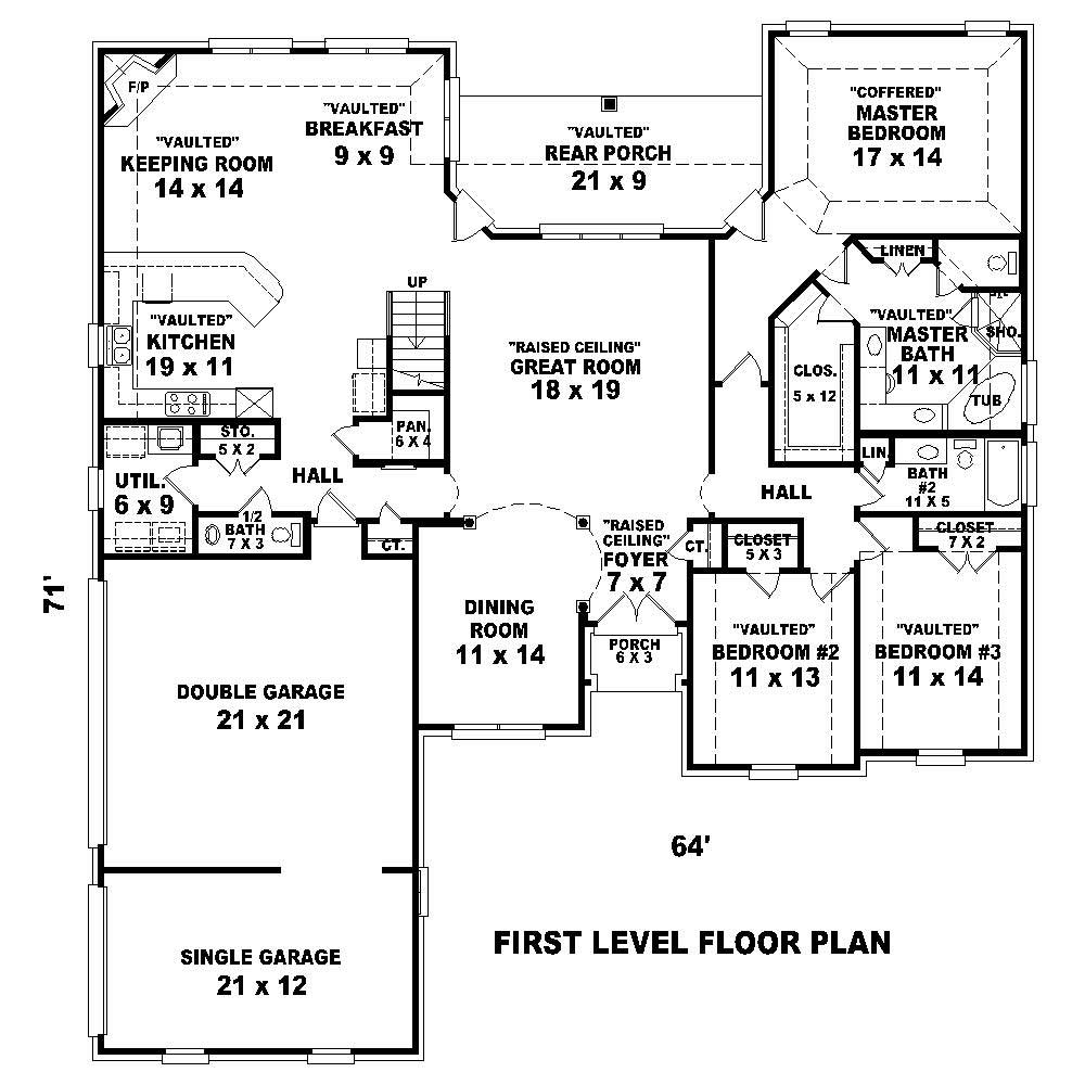 Floor Plan First Story of Country Plan #170-1652
