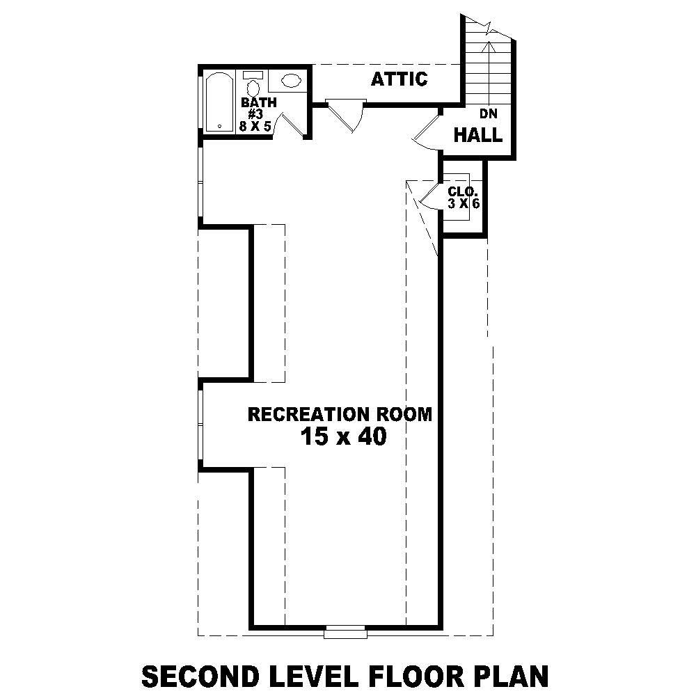 Floor Plan Second Story of Country Plan #170-1652