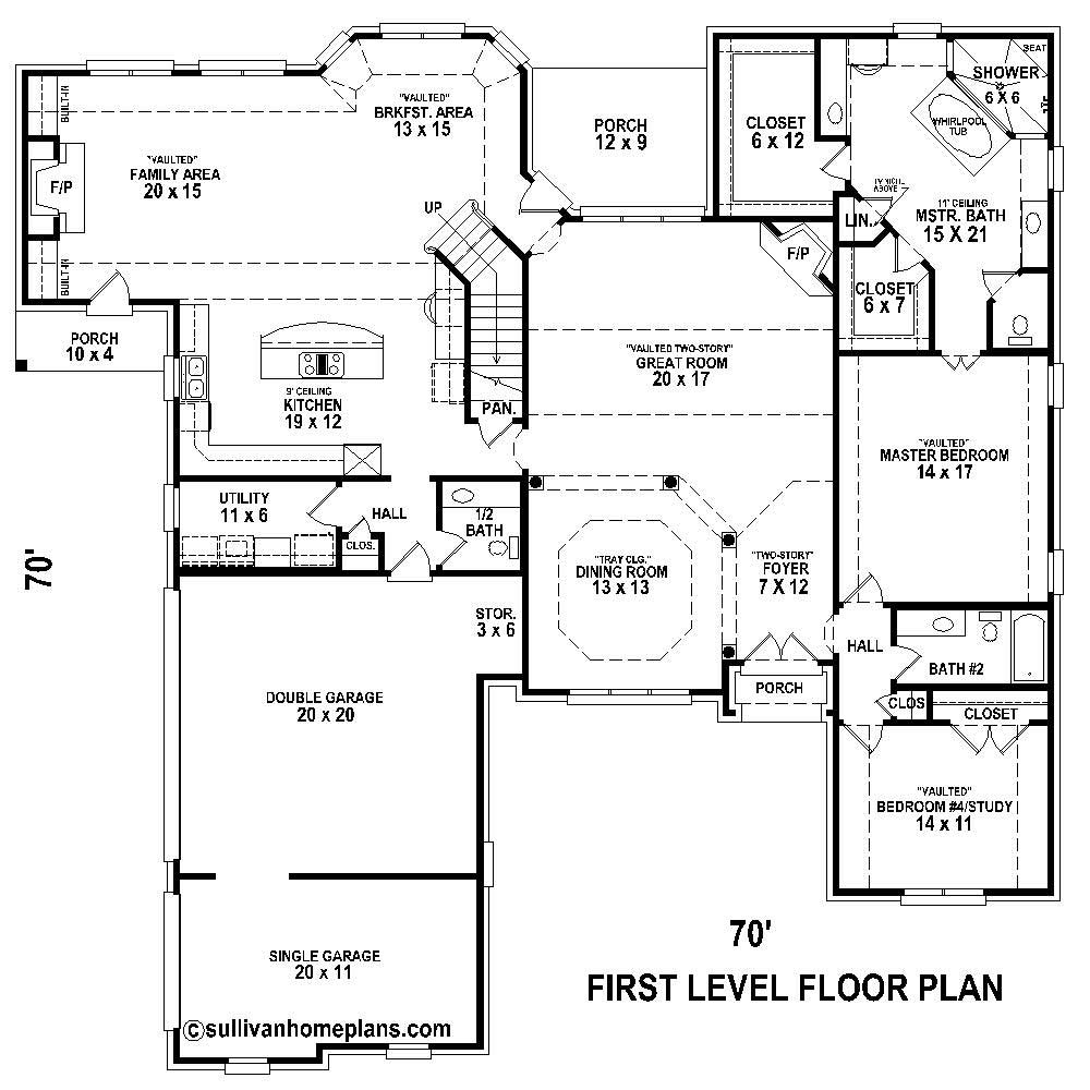 Floor Plan First Story of Country Plan #170-1656
