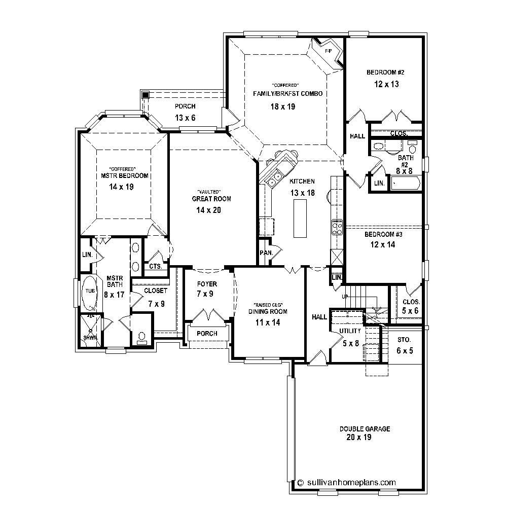 Floor Plan First Story of French Plan #170-1660