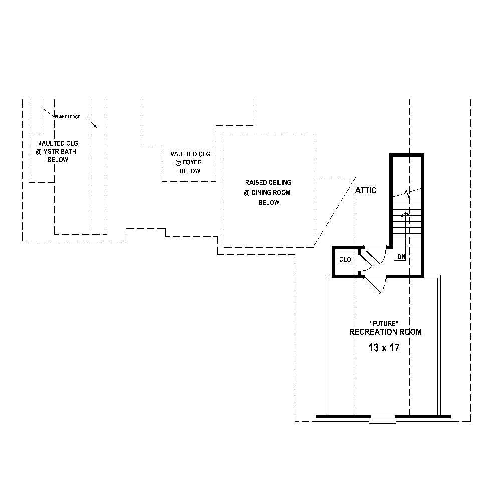 Floor Plan Second Story of French Plan #170-1660