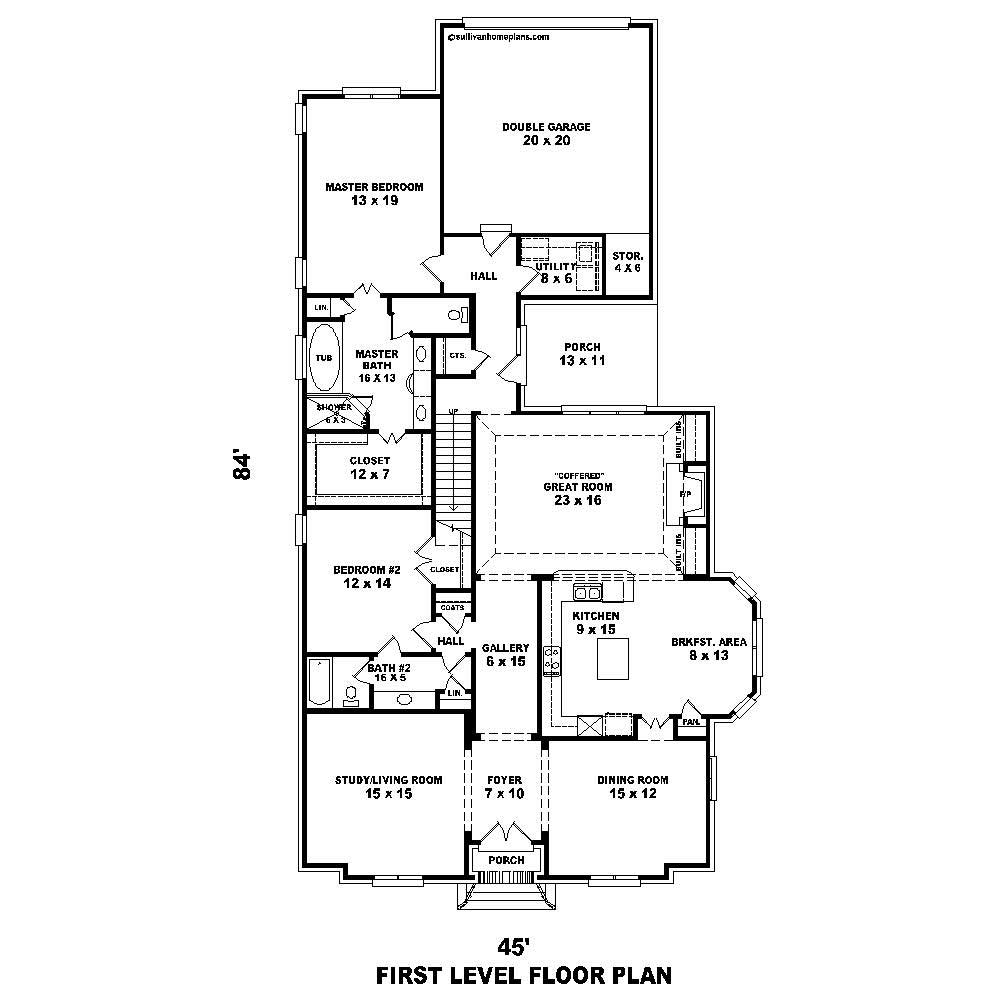 Floor Plan First Story of Country Plan #170-1670