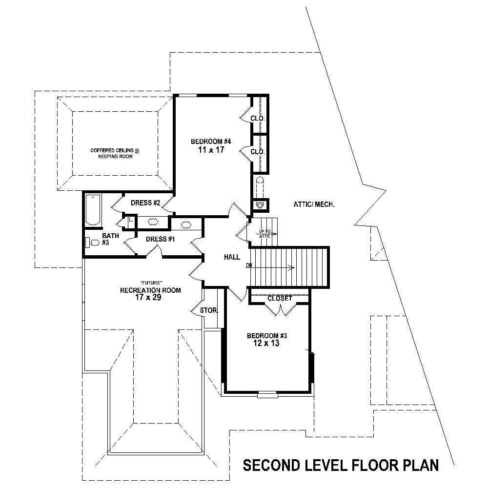 Floor Plan Second Story of Country Plan #170-1681