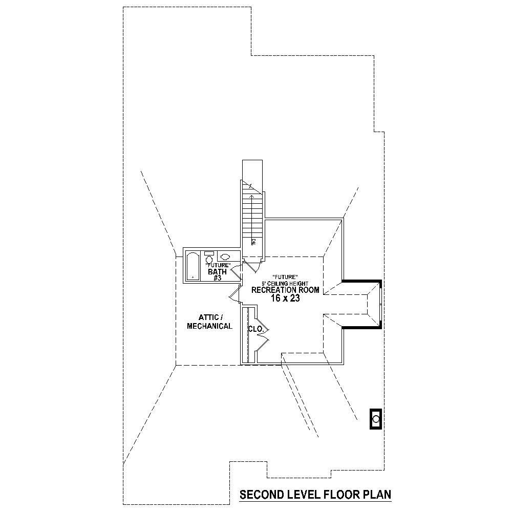Floor Plan Second Story of French Plan #170-1688