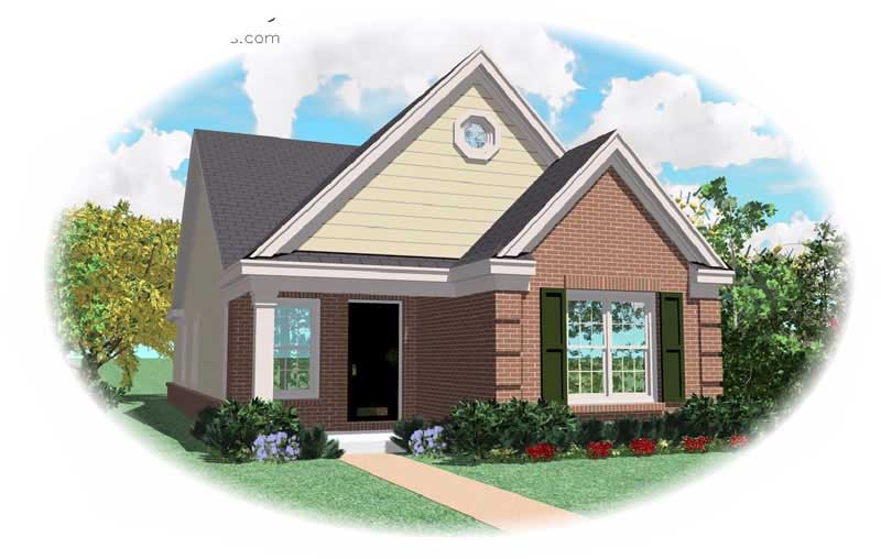 Front view of Craftsman home (ThePlanCollection: House Plan #170-1696)