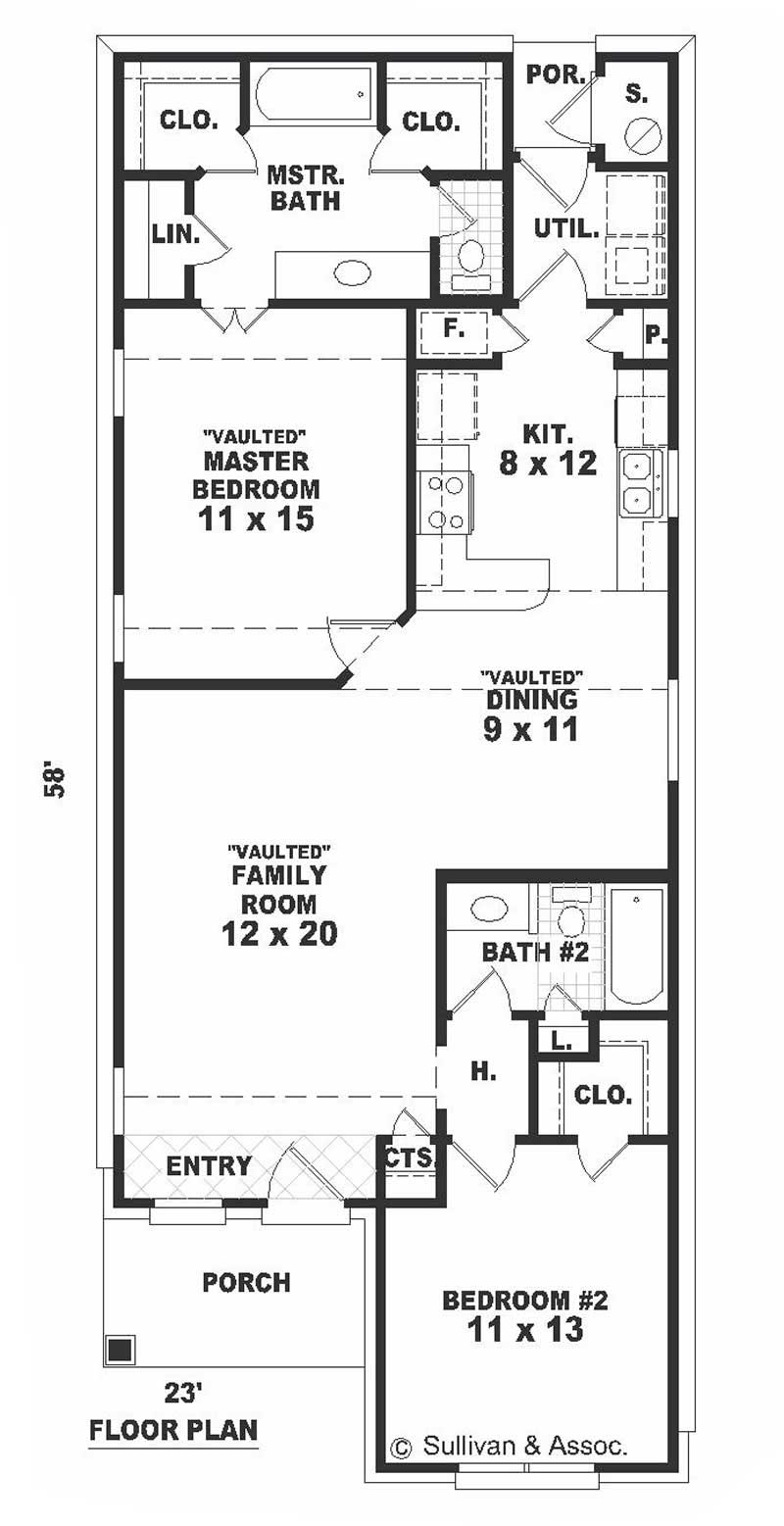 Floor Plan First Story of Craftsman Plan #170-1696