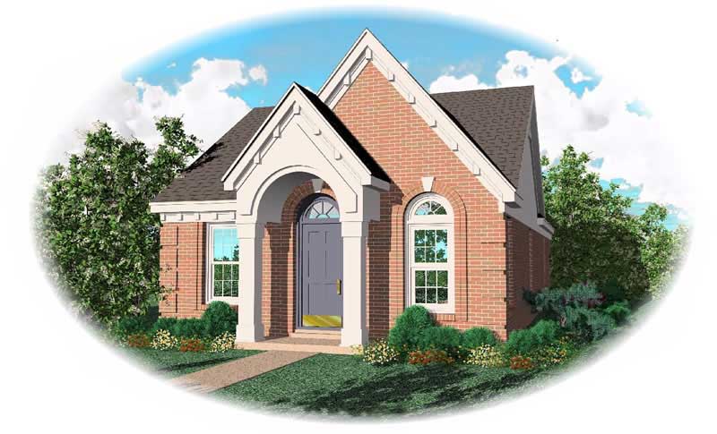 Front view of Bungalow home (ThePlanCollection: House Plan #170-1697)