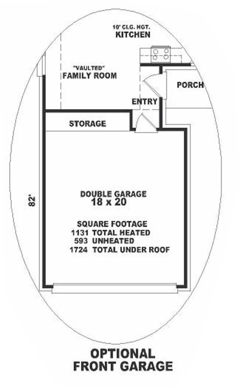Floor Plan Second Story of Bungalow Plan #170-1698