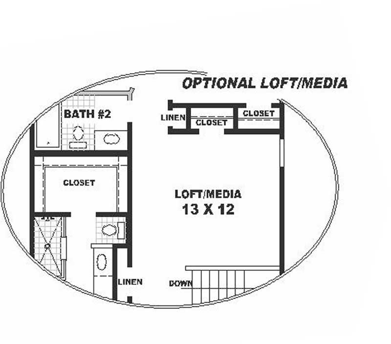 Media Room of this 4-Bedroom, 1802 Sq Ft Plan - 170-1707
