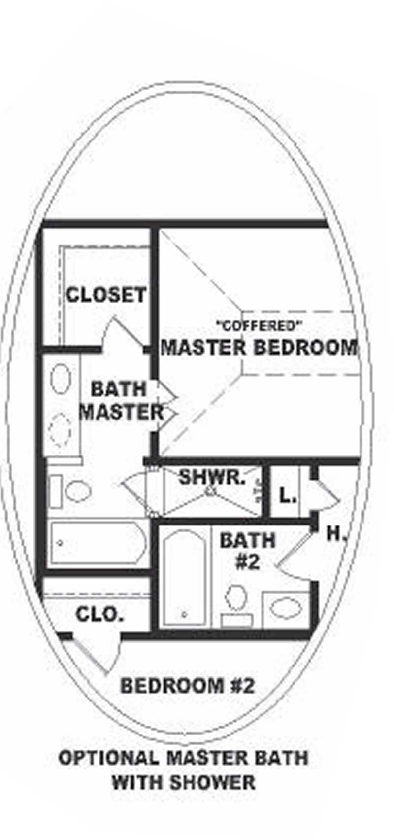 Floor Plan Second Story of Colonial Plan #170-1712