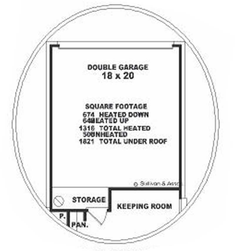 Garage of this 2-Bedroom, 1320 Sq Ft Plan - 170-1712