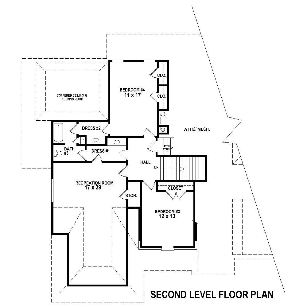 Floor Plan Second Story of Country Plan #170-1713